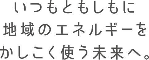 いつもともしもに地域のエネルギーを賢く使う未来へ