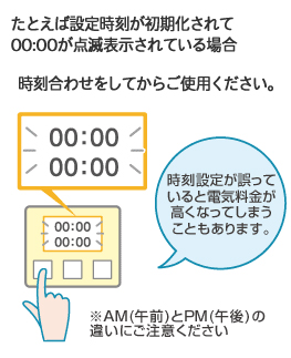 温水器時刻設定 温水器時刻設定